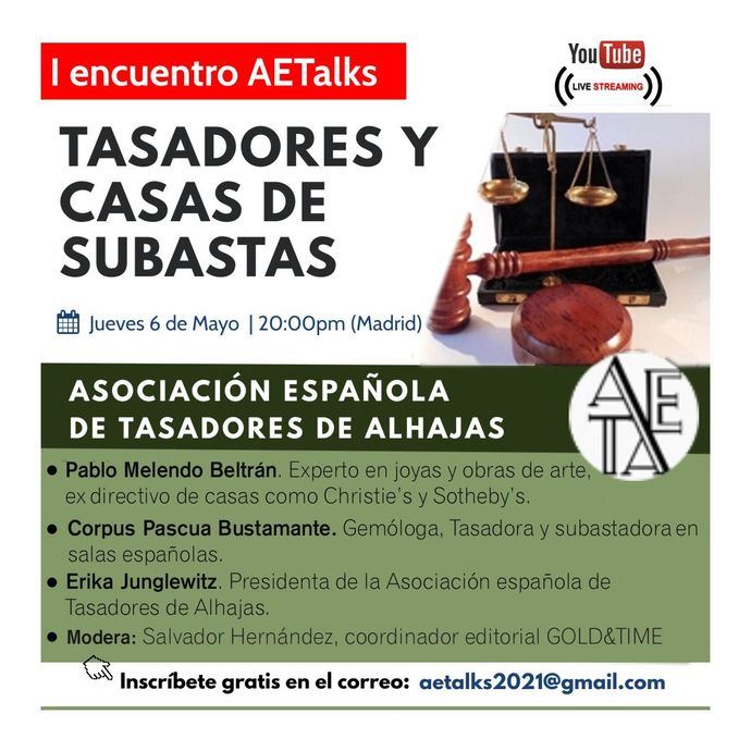 Los Tasadores de Alhajas inician su ciclo de charlas online: AETAlks