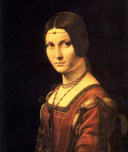 El óleo conocido como La belle ferronière, atribuido a Leonardo da Vinci. 