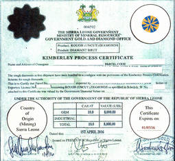 El falso certificado remitido a Hong Kong.