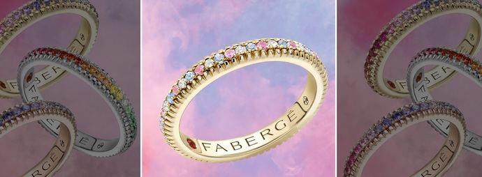A Love in Color, de Fabergé, con zafiro, diamantes y oro