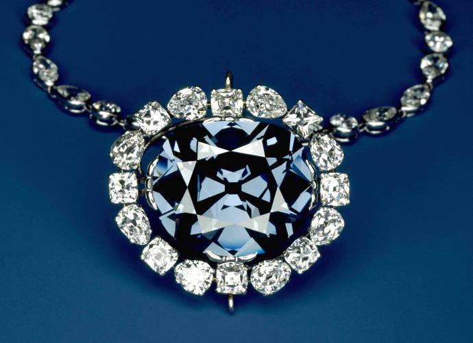 El diamante Hope en su engarce original, tal como lo adquirió Harry Winston en 1949.