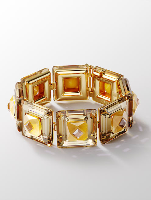 Pulsera Chroma, Cristales de talla cushion, Amarillo Pulsera Chroma, Cristales de talla cushion, Amarillo