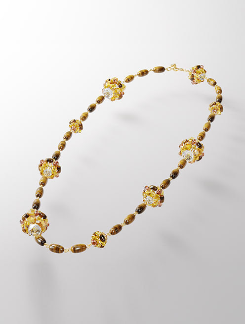 Collar Somnia, Marrón, Baño tono oro Collar Somnia, Marrón, Baño tono oro