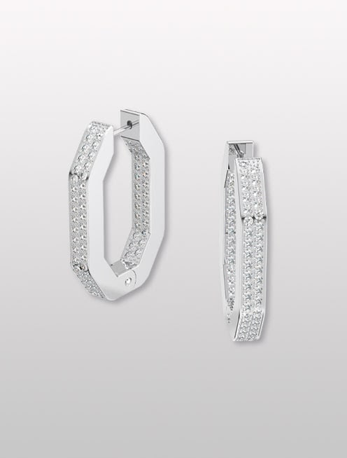 Pendientes de aro Dextera, octogonal, blanco Pendientes de aro Dextera, octogonal, blanco