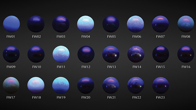 Reacciones de fluorescencia de perlas cultivadas de agua dulce chinas