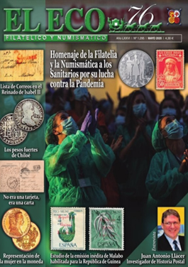 Portada de la revista El Eco 76 sobre filatelia y numismática