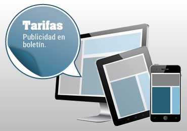 Gráfico de tarifas de publicidad en boletín para dispositivos móviles y computadoras.