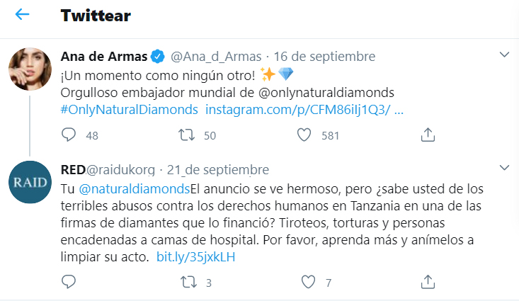 Críticas a la nueva campaña del diamante natural protagonizada por Ana de Armas