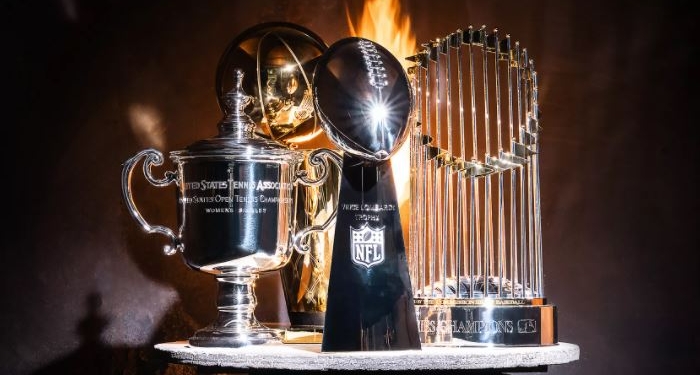 Trofeos de algunos campos del deporte por Tiffany