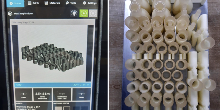 Tous activa su producción para imprimir componentes de respiradores