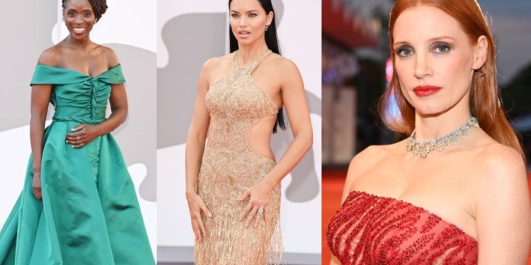Sharon Duncan-Brewster, Adriana Lima y Jessica Chastain con joyas de Chopard en la 78 Mostra de Venecia