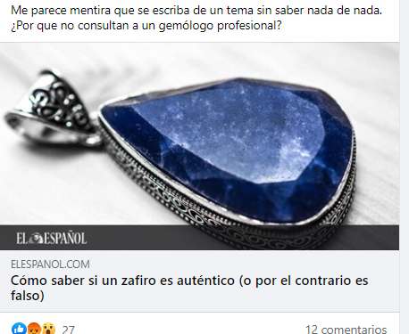 ¿Cómo saber si un Zafiro es auténtico?: La prensa generalista no lo sabe (ni lo pregunta)
