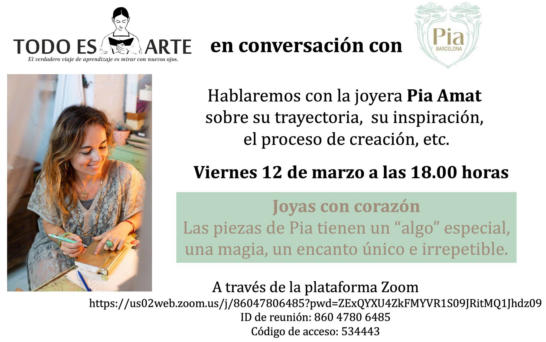 Todo es Arte: Cita este viernes con la joyera Pía Amat