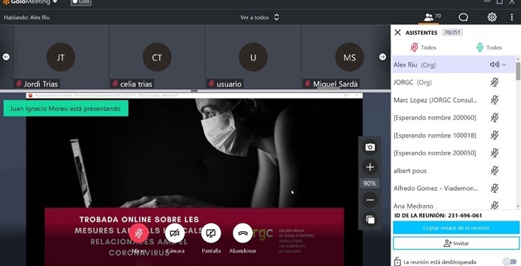 Casi un centenar de asistentes a la primera cita online del JORGC