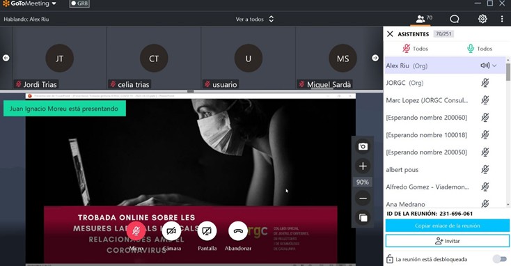 Casi un centenar de asistentes a la primera cita online del JORGC